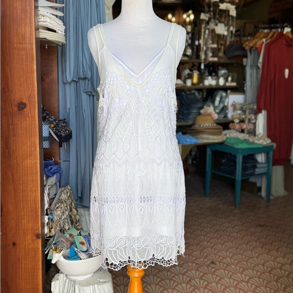 bebe Ivory Lace Mini Dress
